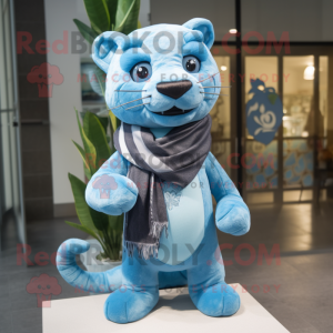 Sky Blue Panther mascotte...