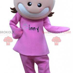 Mascot girl dressed in pink. Girl mascot - Redbrokoly.com