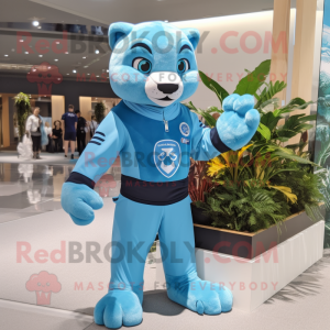 Sky Blue Panther mascotte...