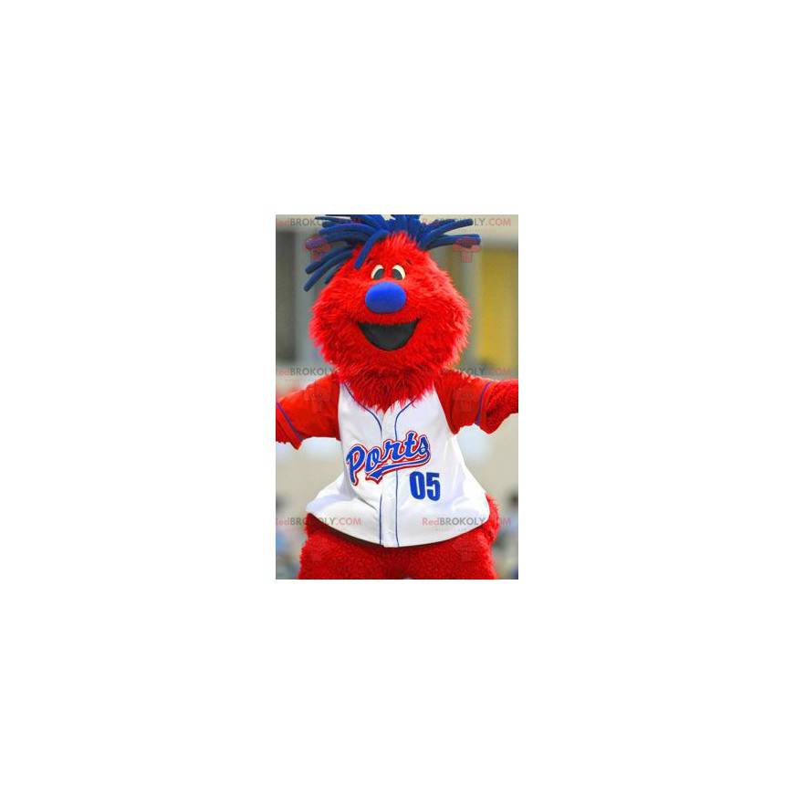 Big red and blue man mascot - Redbrokoly.com