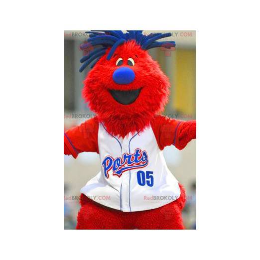 Big red and blue man mascot - Redbrokoly.com