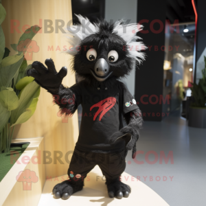 Sort Aye-Aye maskot kostume...