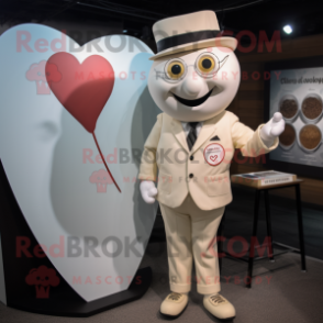 Cream Arrow Of Love mascot costume character dressed with a Poplin Shirt and Ties