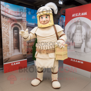 Cream Roman Soldier maskot...