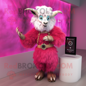 Magenta Angora geit maskot...