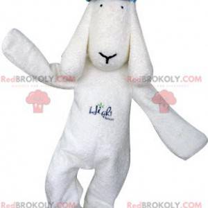 Mascote cachorro branco com boina azul - Redbrokoly.com