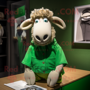 Green Merino Sheep mascotte...