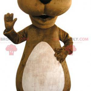 Mascot brun og hvid bæver. Groundhog maskot - Redbrokoly.com