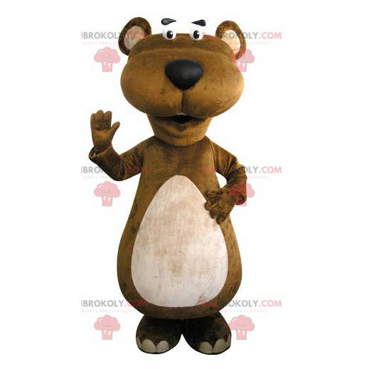 Mascotte castoro marrone e bianco. Mascotte della marmotta -