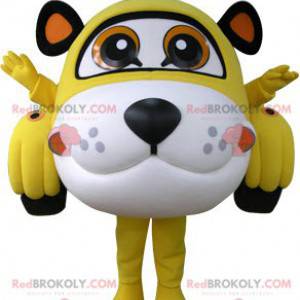 Mascote do carro em forma de tigre amarelo branco e preto -