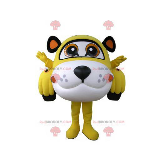 Mascotte auto a forma di tigre gialla bianca e nera -