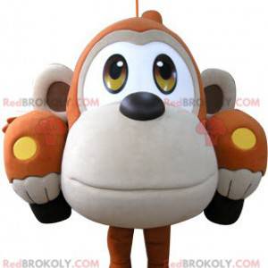 Mascota del coche con forma de mono naranja y beige. -