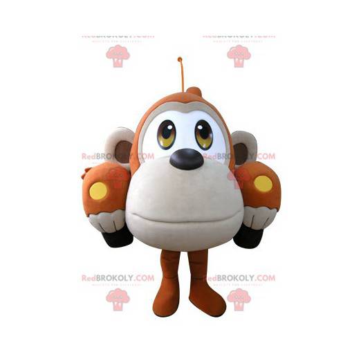 Mascotte auto a forma di scimmia arancione e beige -