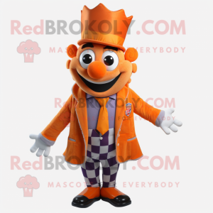 Orange kung maskot kostym...