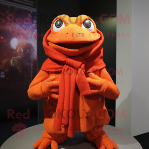 Orange Frog maskot kostume...