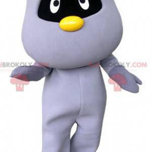 Mascote gato roxo com chifres amarelos - Redbrokoly.com