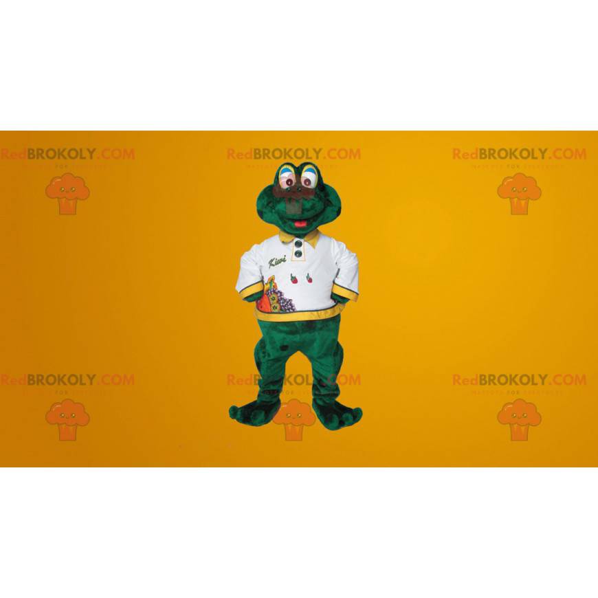 Cute smiling green frog mascot - Redbrokoly.com