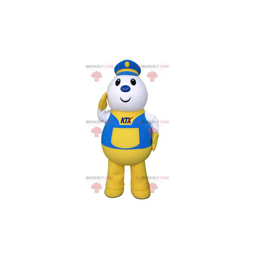 Courier delivery postman mascot dressed in uniform -
