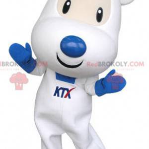 Cute and touching white and blue mouse mascot - Redbrokoly.com
