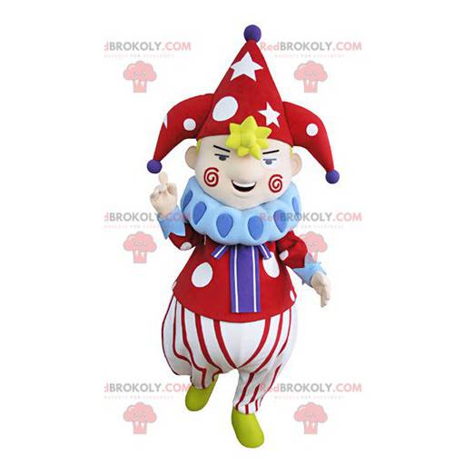 Mascotte de clown de personnage de cirque de spectacles -