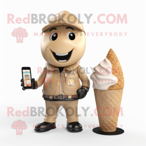 Beige Ice Cream Cone...