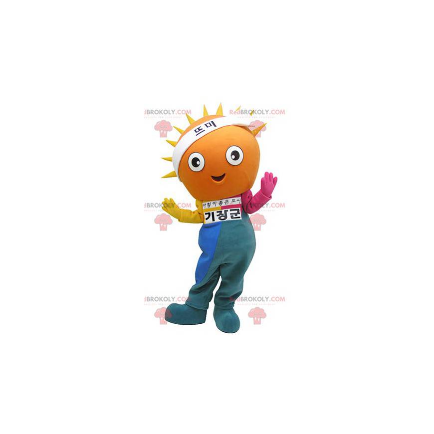 Mascotte de soleil avec une tenue colorée - Redbrokoly.com