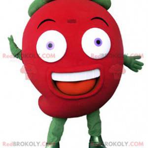 Mascote gigante de morango vermelho e verde - Redbrokoly.com