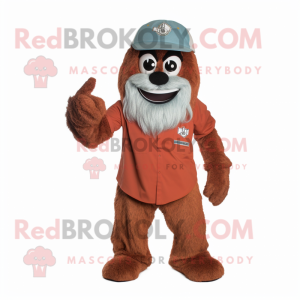 Rust But mascot costume character dressed with a Bermuda Shorts and Gloves
