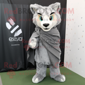 Grå Lynx maskot kostume...