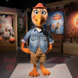 Oranje kalkoen mascotte...