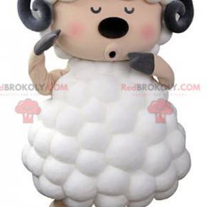 Mascotte de mouton de bouc blanc noir et rose - Redbrokoly.com