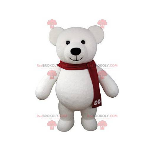 Polar bear mascot with a red scarf - Redbrokoly.com