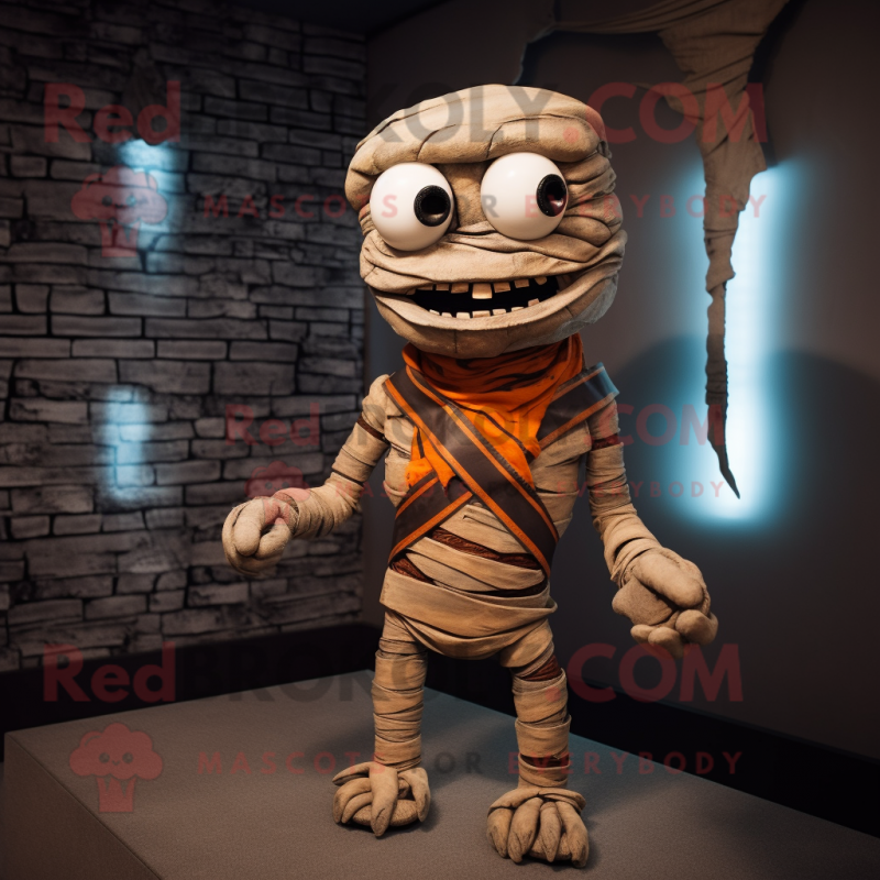 Rust Mummy mascot costume character dressed with a Vest and Bow ties Rust Mummy mascot costume character dressed with a Vest and Bow ties