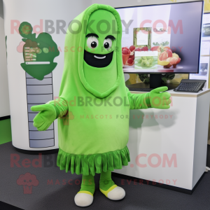 nan Celery mascot costume character dressed with a Hoodie and Mittens