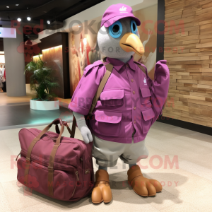 Magenta Dove maskot kostym...