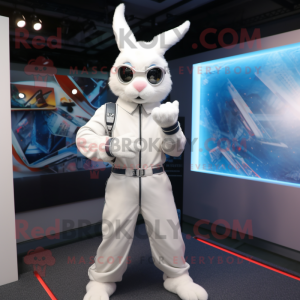 Mascotte de Lapin Blanc...