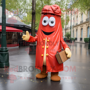 Röd pommes frites maskot...