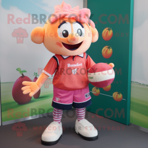 Persika hallon maskot-dräkt...