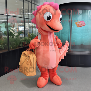 Peach Seahorse mascotte...