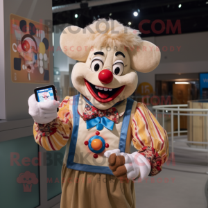 Beige Clown mascotte...