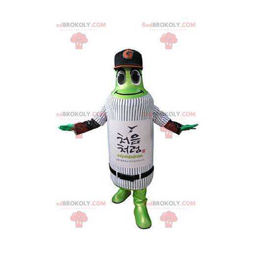Grünes Flaschenmaskottchen in Sportbekleidung - Redbrokoly.com