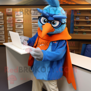 Orange Blue Jay maskot...