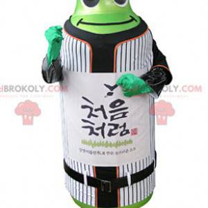 Groene flesmascotte in sportkleding - Redbrokoly.com