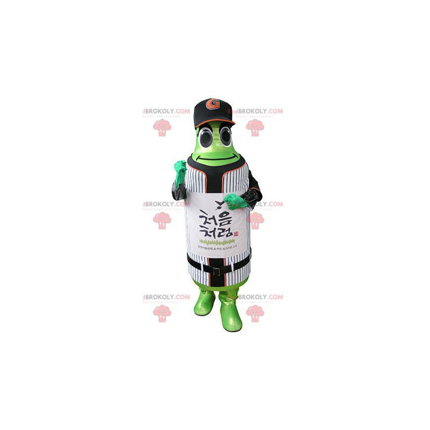 Green bottle mascot in sportswear - Redbrokoly.com