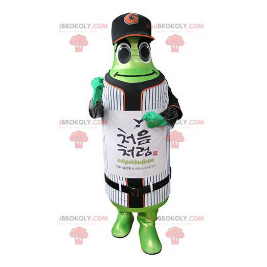 Green bottle mascot in sportswear - Redbrokoly.com