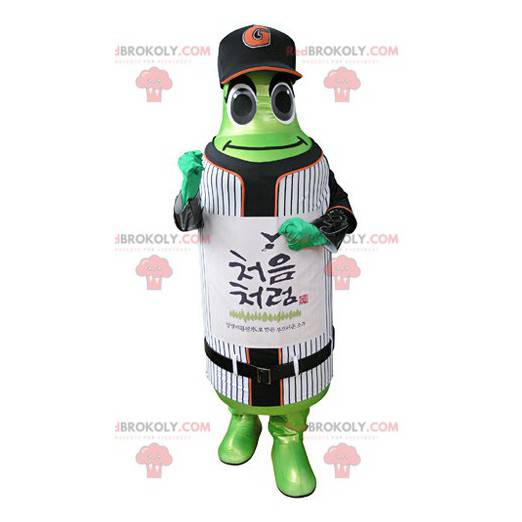 Mascote de garrafa verde em roupas esportivas - Redbrokoly.com