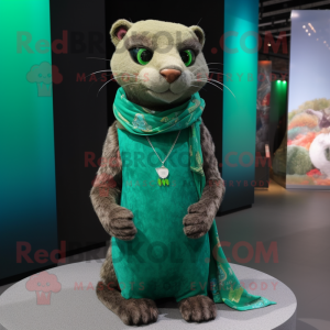 Grøn Jaguarundi maskot...