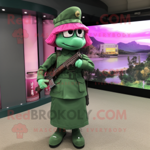 Magenta grønn Beret maskot...