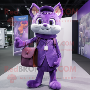 Purple Cat mascotte kostuum...