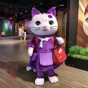 Purple Cat maskot kostume...